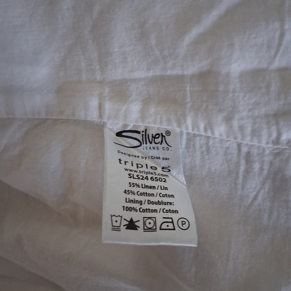 NWT Silver Jeans/ Elegant White Linen Blend Wrap/ Mini Dress/ US XS - Picture 10 of 12